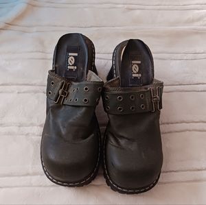 lei green platform clogs